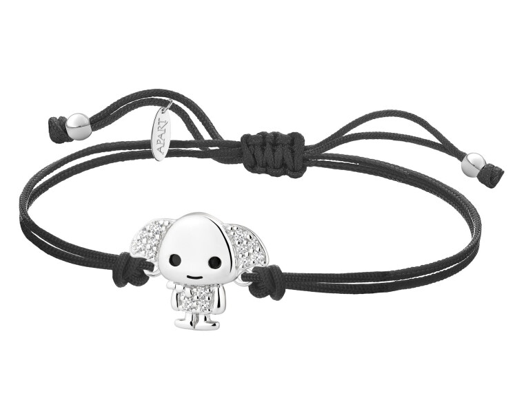 Rhodium Plated Silver Bracelet with Cubic Zirconia