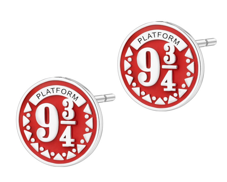 Kolczyki srebrne z emalią - Harry Potter, peron 9 i ¾, Warner Bros. Discovery