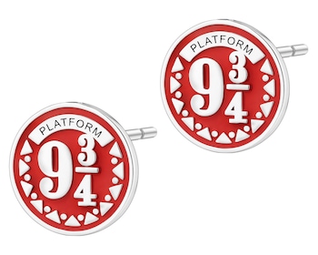 Kolczyki srebrne z emalią - Harry Potter, peron 9 i ¾, Warner Bros. Discovery