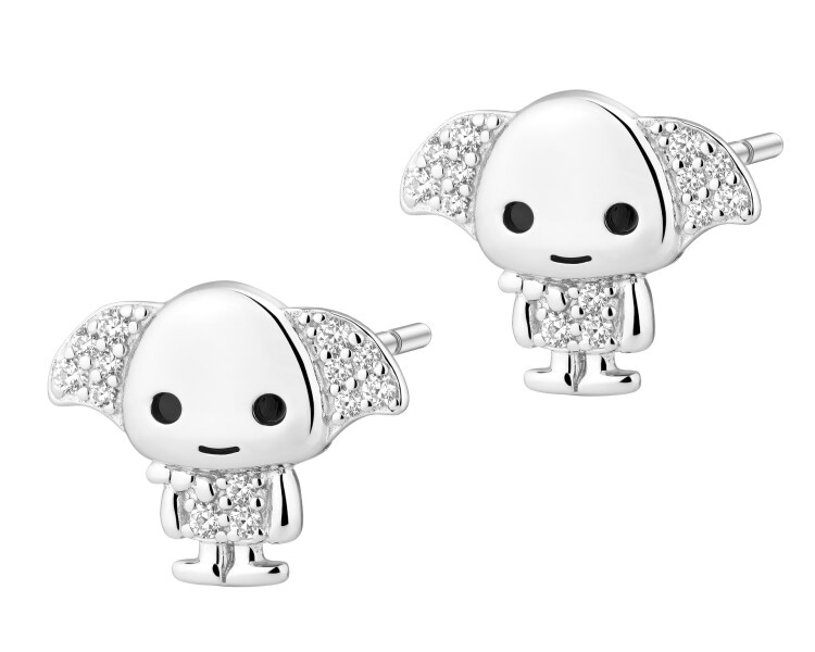 Kolczyki srebrne z cyrkoniami i emalią - Harry Potter, Zgredek, Warner Bros. Discovery