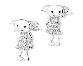 Kolczyki srebrne z cyrkoniami i emalią - Harry Potter, Zgredek, Warner Bros. Discovery