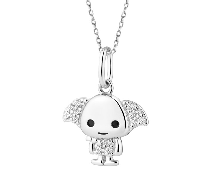 Zawieszka srebrna z cyrkoniami i emalią - Harry Potter, Zgredek, Warner Bros. Discovery