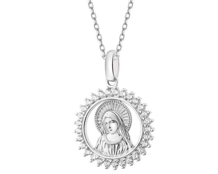 Zawieszka srebrna - medalik Matka Boska