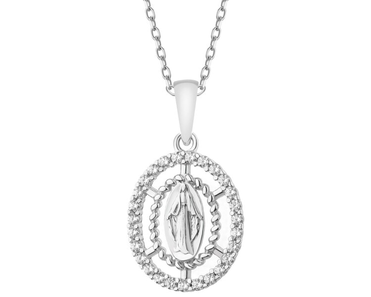 Stříbrný přívěsek - medailonek - Matka Boží