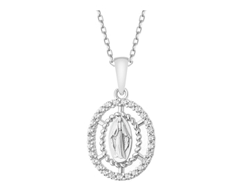 Zawieszka srebrna - medalik Matka Boska