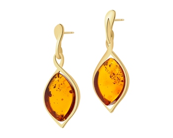 Kolczyki srebrne z bursztynem