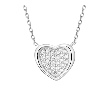 Naszyjnik srebrny z cyrkoniami - serce