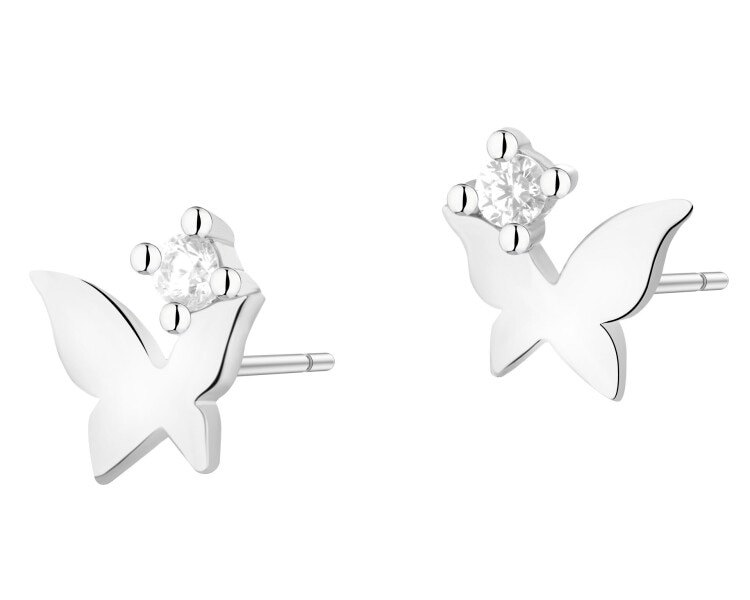 Kolczyki srebrne z cyrkoniami - motyle