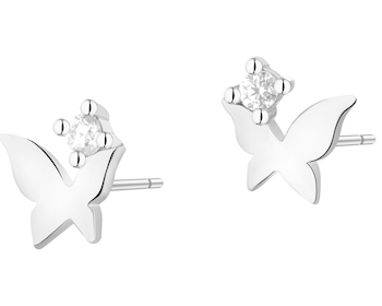 Kolczyki srebrne z cyrkoniami - motyle