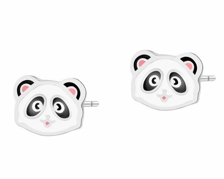 Kolczyki srebrne - misie panda