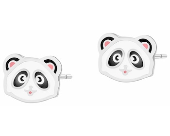 Kolczyki srebrne - misie panda