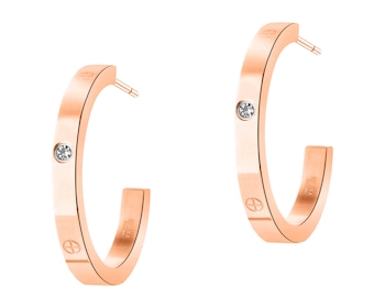 Kolczyki ze stali szlachetnej z cyrkoniami - koło