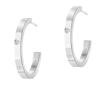 Kolczyki ze stali szlachetnej z cyrkoniami - koło