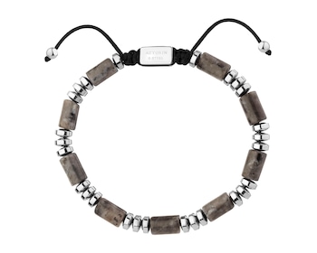 Bransoletka ze stali szlachetnej z labradorytami