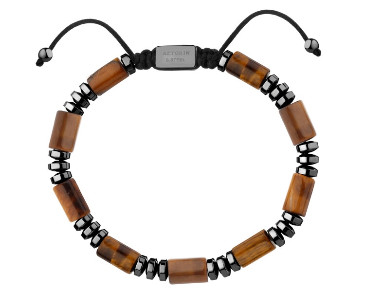 Bransoletka ze stali szlachetnej z tygrysim okiem