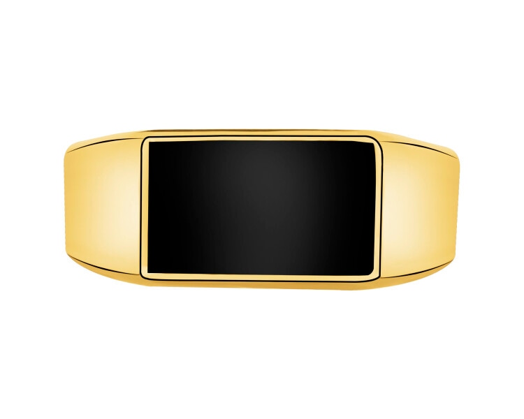 Sygnet ze stali szlachetnej z agatem