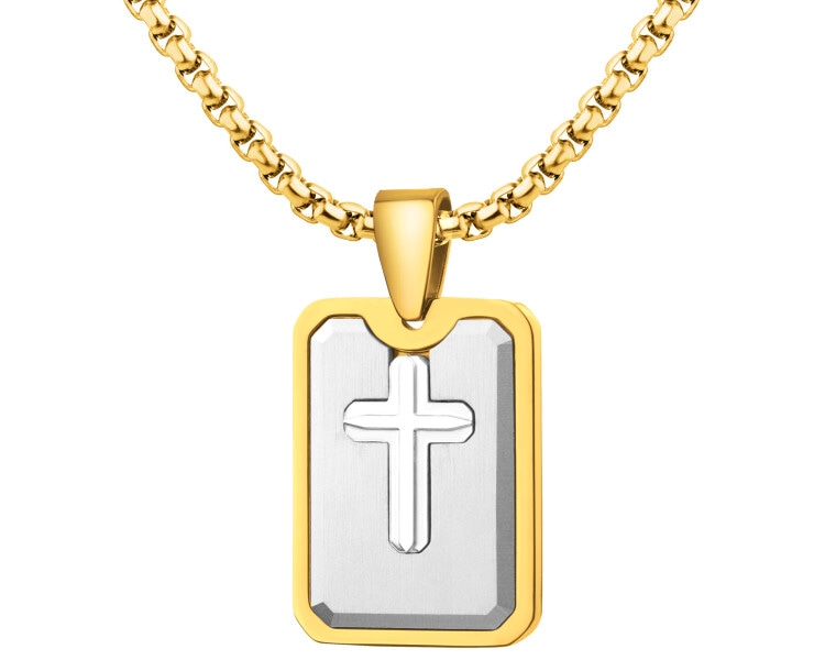 Naszyjnik ze stali szlachetnej - krzyż