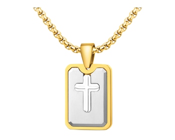 Naszyjnik ze stali szlachetnej - krzyż