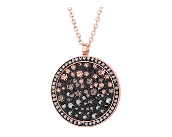 Naszyjnik ze stali szlachetnej z kryształami - koło