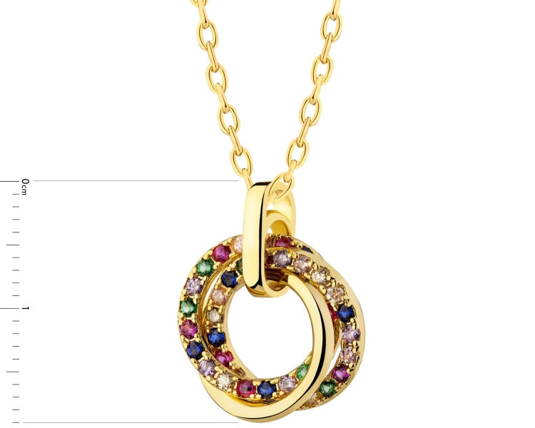 Gold-Plated Brass Necklace with Cubic Zirconia