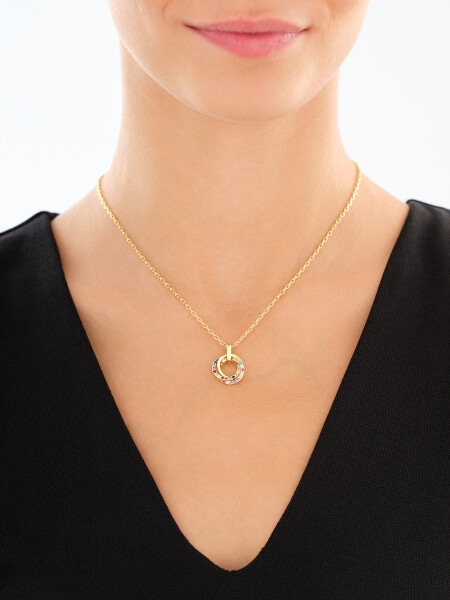 Gold-Plated Brass Necklace with Cubic Zirconia