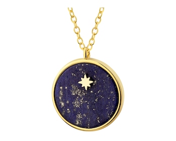 Naszyjnik z mosiądzu pozłacany z lapisem lazuli - gwiazdka