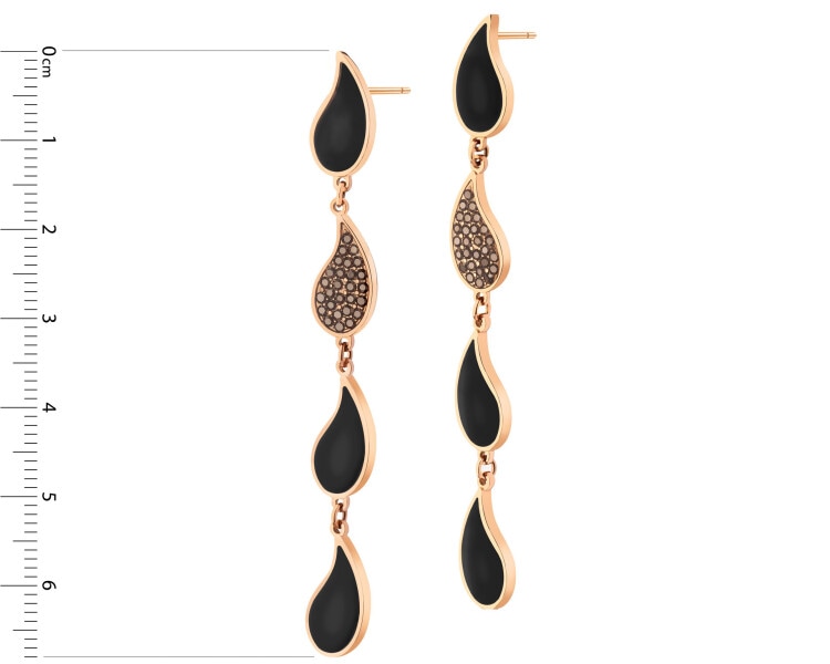 Stainless Steel Dangling Earring with Crystal