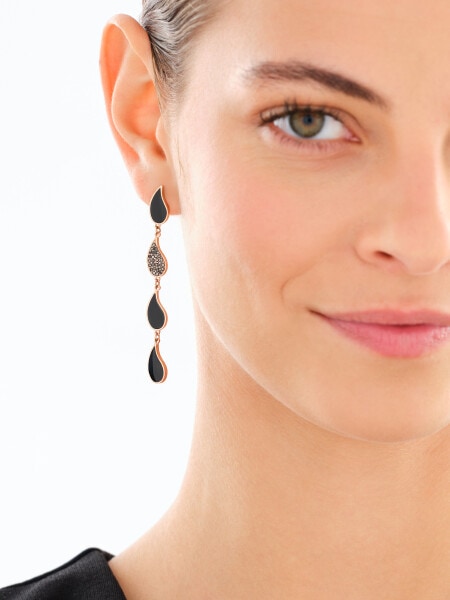 Stainless Steel Dangling Earring with Crystal