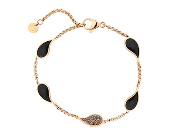 Bransoletka ze stali szlachetnej z kryształami