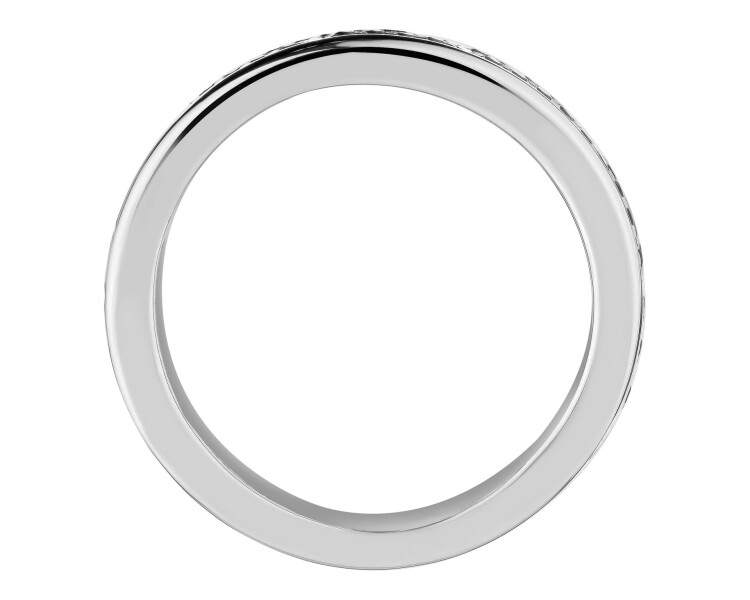 Obrączka srebrna ze spinelami syntetycznymi