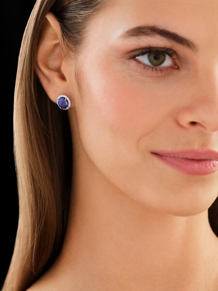 Náušnice s brilianty a tanzanity - ryzost 750
