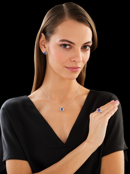 Náušnice s brilianty a tanzanity - ryzost 750