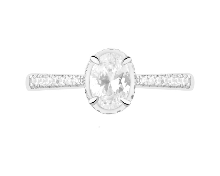 Pierścionek srebrny z cyrkoniami