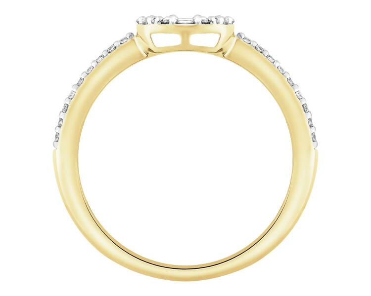 Pierścionek z żółtego złota z diamentami - 0,60 ct - próba 585