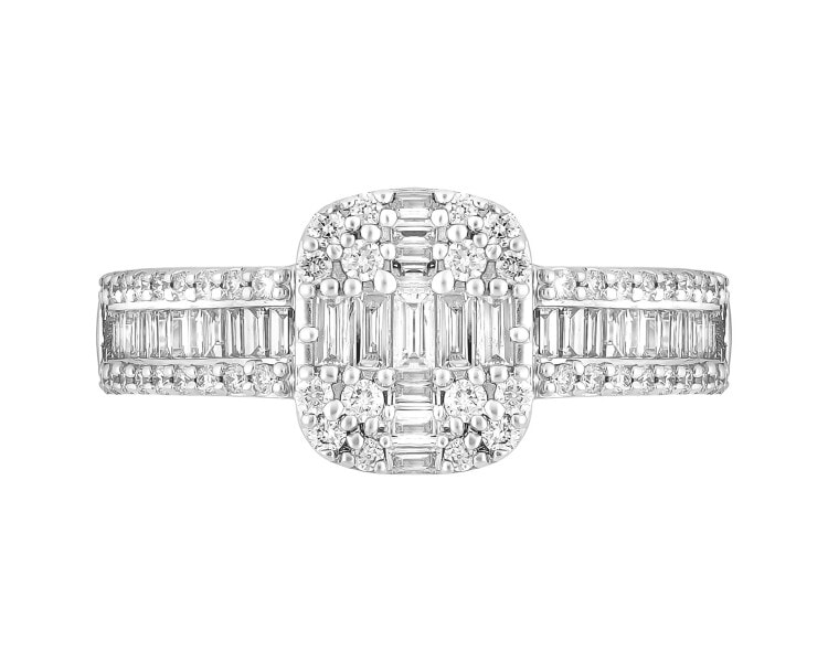 Pierścionek z żółtego złota z diamentami - 0,60 ct - próba 585