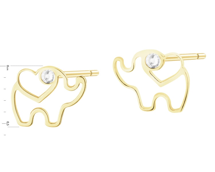 9 K Yellow Gold Earrings 