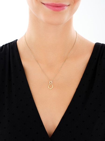 Zawieszka z żółtego złota z diamentami - 0,02 ct - próba 375