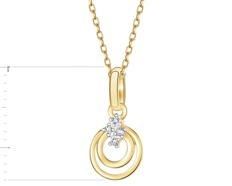 Zawieszka z żółtego złota z diamentami - koło - 0,01 ct - próba 375
