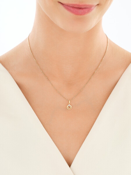 Zawieszka z żółtego złota z diamentami - koło - 0,01 ct - próba 375