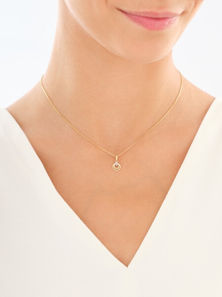 Zawieszka z żółtego złota z diamentami - koło - 0,01 ct - próba 375