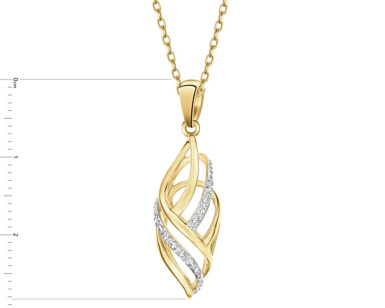 Zlatý přívěsek s diamanty - 0,02 ct - ryzost 585