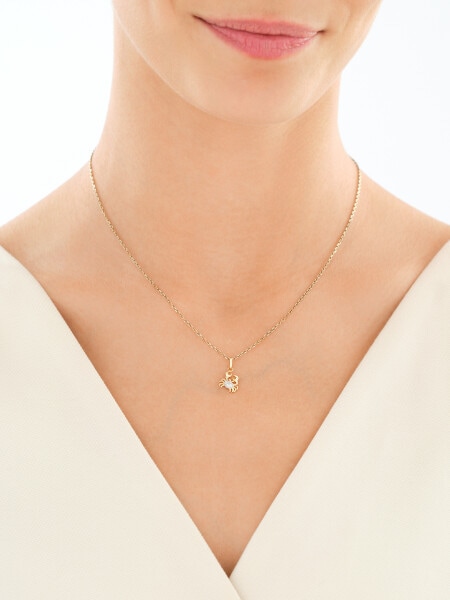 Zawieszka z żółtego złota z diamentami - Rak - 0,01 ct - próba 375