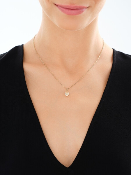 Zawieszka z żółtego złota z diamentami - Lew - 0,02 ct - próba 375