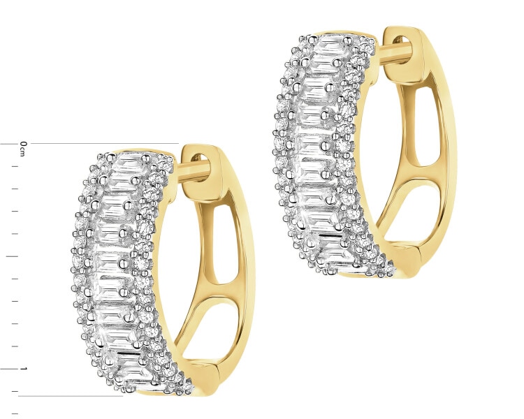 Zlaté náušnice s diamanty - kroužky - 0,25 ct - ryzost 585