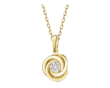 Zawieszka z żółtego złota z brylantami - 0,05 ct - próba 585