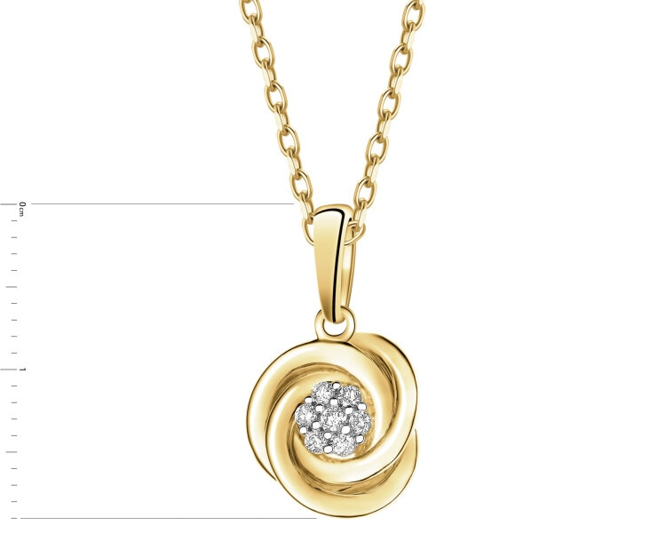 Zlatý přívěsek s brilianty - 0,05 ct - ryzost 585