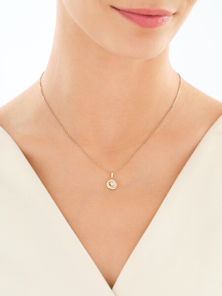 Zawieszka z żółtego złota z brylantami - 0,05 ct - próba 585