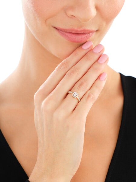 Pierścionek z żółtego złota z diamentami - 0,14 ct - próba 585