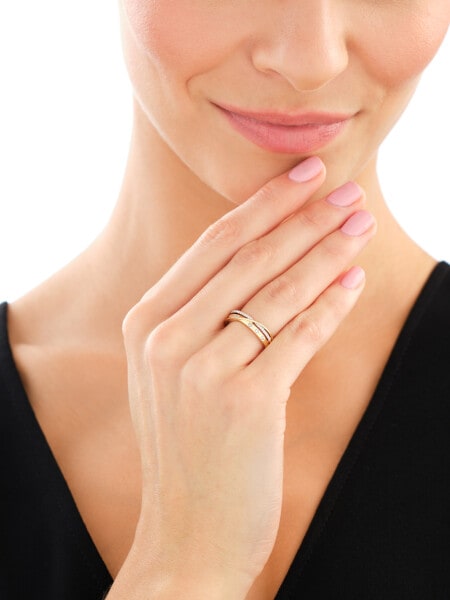 Pierścionek z żółtego złota z diamentami - 0,07 ct - próba 585
