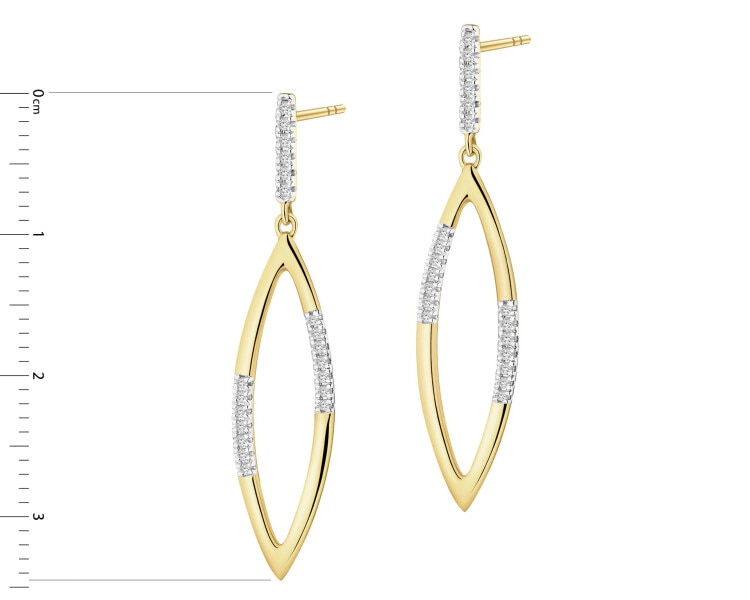 Zlaté náušnice s diamanty - 0,12 ct - ryzost 585